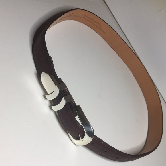 🔥”HOST PICK” BISON TAPERED-EDGE BELT W/ SILVER BUCKLE - Picture 2 of 3